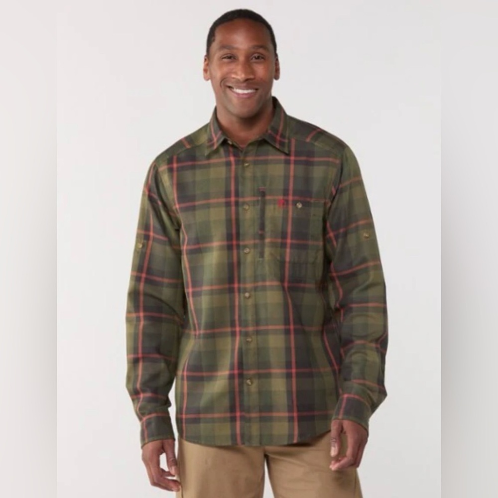 Fjallraven Men’s Outdoors Laurel Green Plaid Button Down Shirt